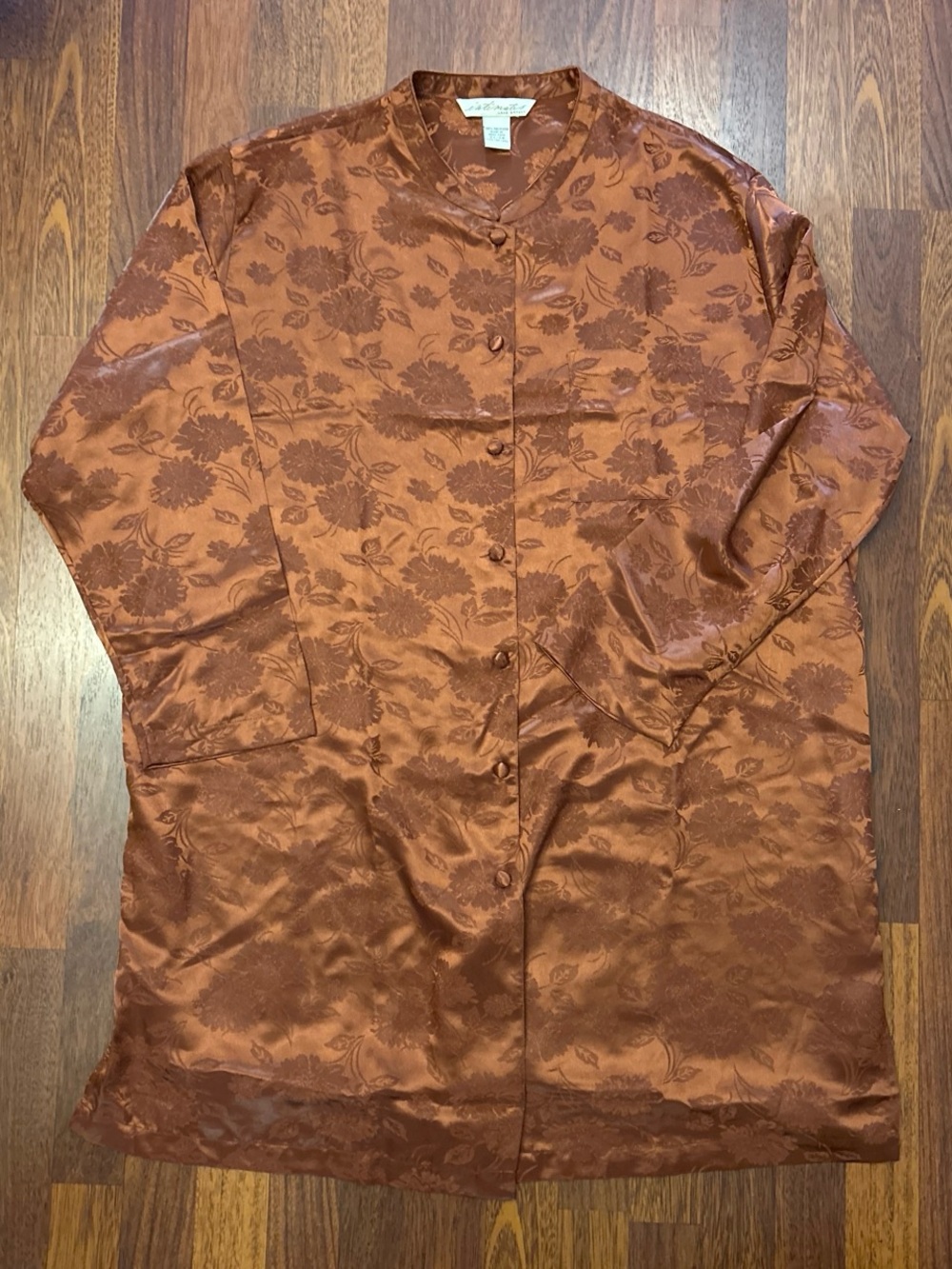 Vintage Lane Bryant Intimates Kimono Rust Orange Floral Sleepwear Size 22/24